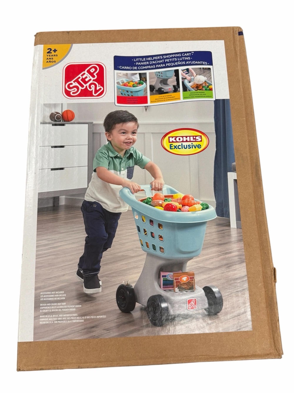 Step2 Little Helpers Toy Shopping Cart in Aqua Blue and Gray